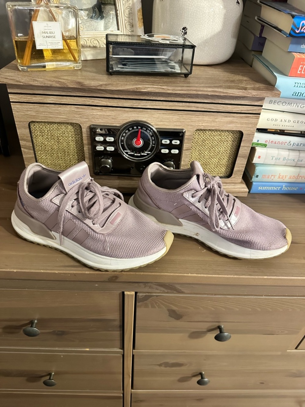 adidas Women’s Light Purple Mesh Athletic Sneakers